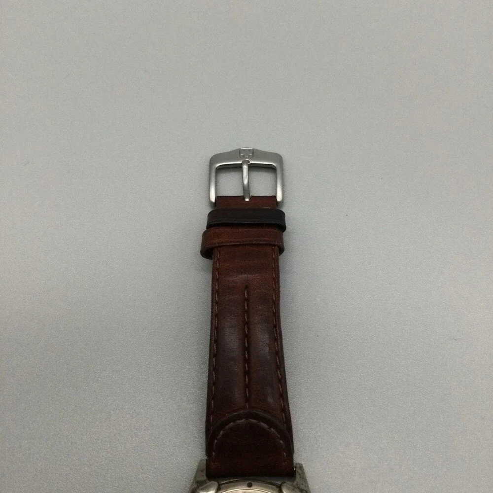 Vintage Wenger SAK Design Mens Watch 35mm Brown Leather NOT RUNNING FOR PARTS